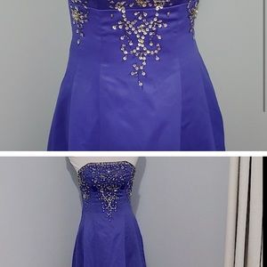 Rich purple Prom or Formal Dress. Strapless with beautiful beading.